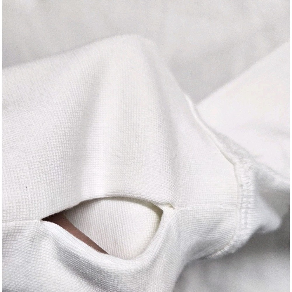 Sweaty Betty Sweatshirt Womens Large White Terry Raglan Pullover Crewneck - Picture 6 of 12